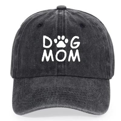 Unisex's and Women's Universal Dog Paw Print DAD & MOM Letter Retro Washed Soft Top Baseball Cap, Adjustable for All Seasons