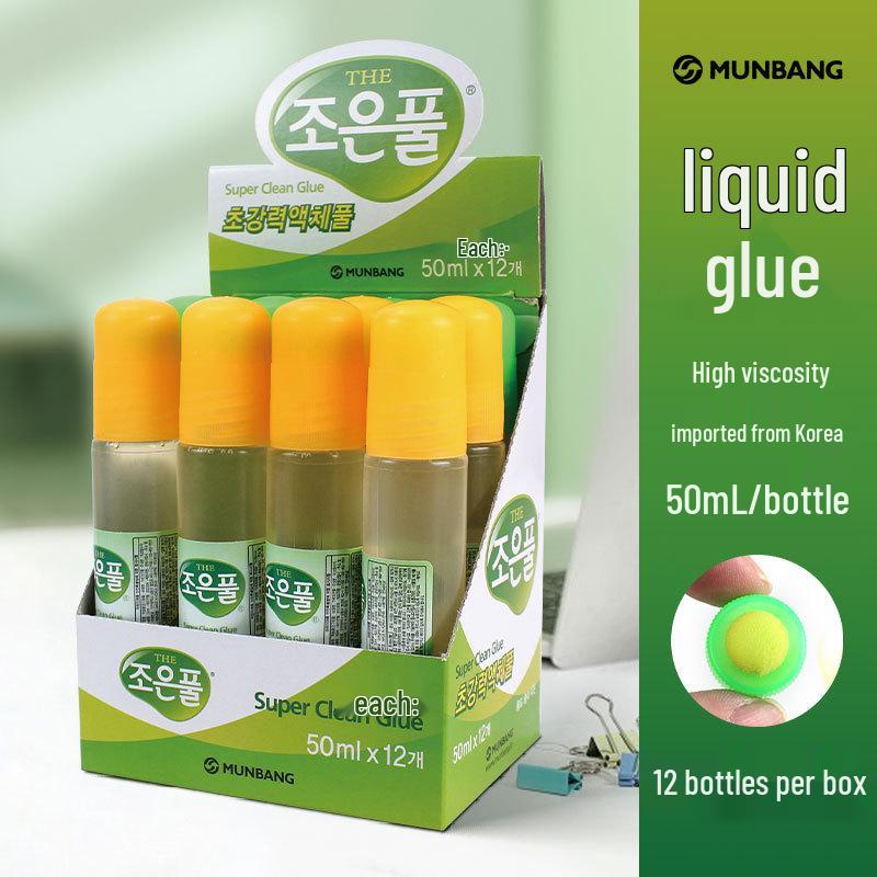 

Korean MUNBANG High Viscosity Quick-drying Craft Glue 50ml - Portable & Multi-functional 12 per box liquid glue прозрачный