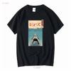 Shark Ukiyo E T Shirt Vintage Washed Casual Fashion Versatile Top For Everyday Wear Comfortable Stylish Homme Soft
