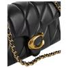 Coach Tabby 20 Striped Quilted Magnetic Closure Logo Flap Leather Pillow Bag Crossbody Shoulder Bag Small Women Bags Black CP149-B4BK