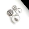 Halo Zircon Pearl Earrings Women's Jewelry