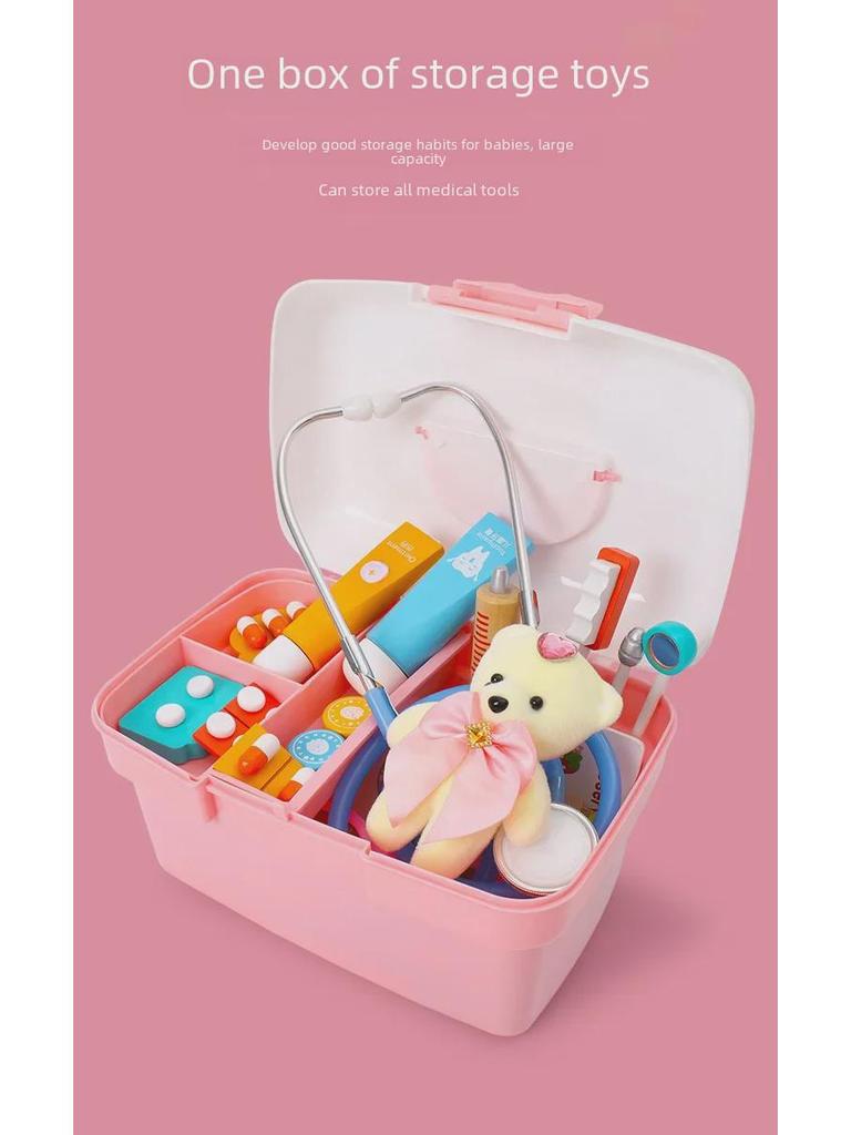 Wooden Children's Pretend Doctor & Nurse Medical Kit