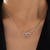 1 Stück Winzige Süße Doppeltes Hohlherz Kettenhalskette Damenmode Liebeshalskette Valentinstag Schmuck für Damen