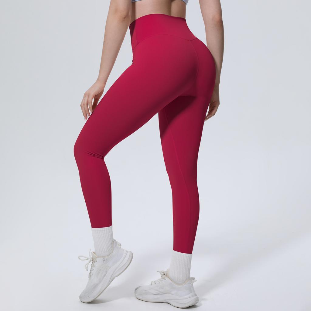 Leggings de course et d'entraînement taille haute, moulants; leggings de fitness push-up; leggings de yoga sexy, moulants, de couleur unie pour le Pilates