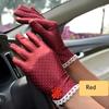 Thin Spring Spandex Lace Breathable Anti-skid Dots Gloves Driving Gloves Women Gloves Sunscreen