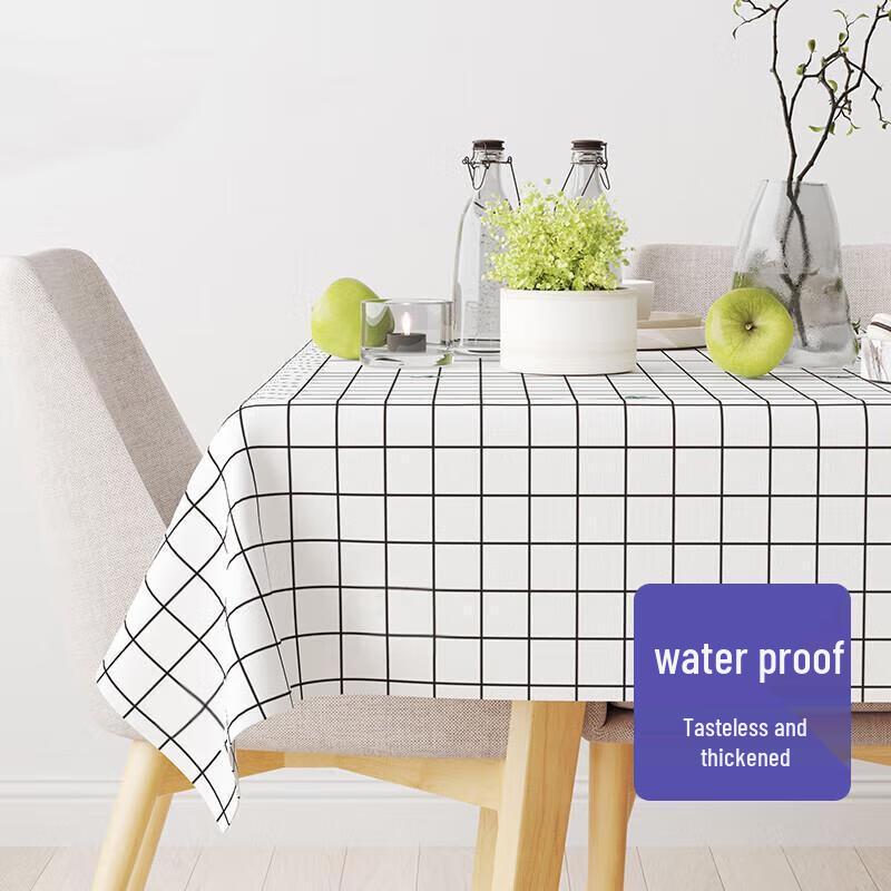 Luzhanying Thickened Waterproof Plaid Tablecloth