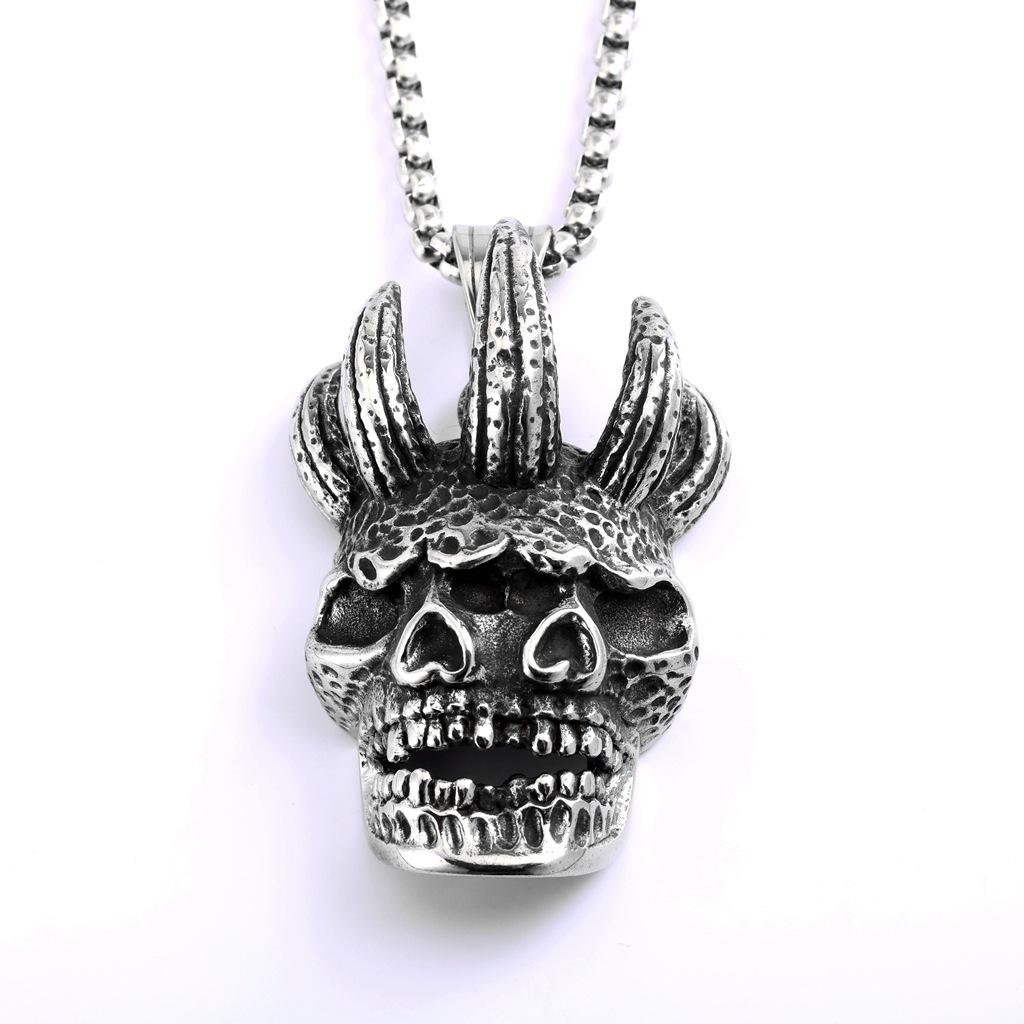 

European Retro Devil Mask Pendant Necklace - Unisex Punk Stainless Steel