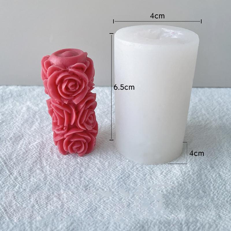 Forma na aromaterapii na svíčku Rose Heart Love Silikonová forma Forma na zdobení dortů na čokoládu Ručně vyrobená forma na svíčku