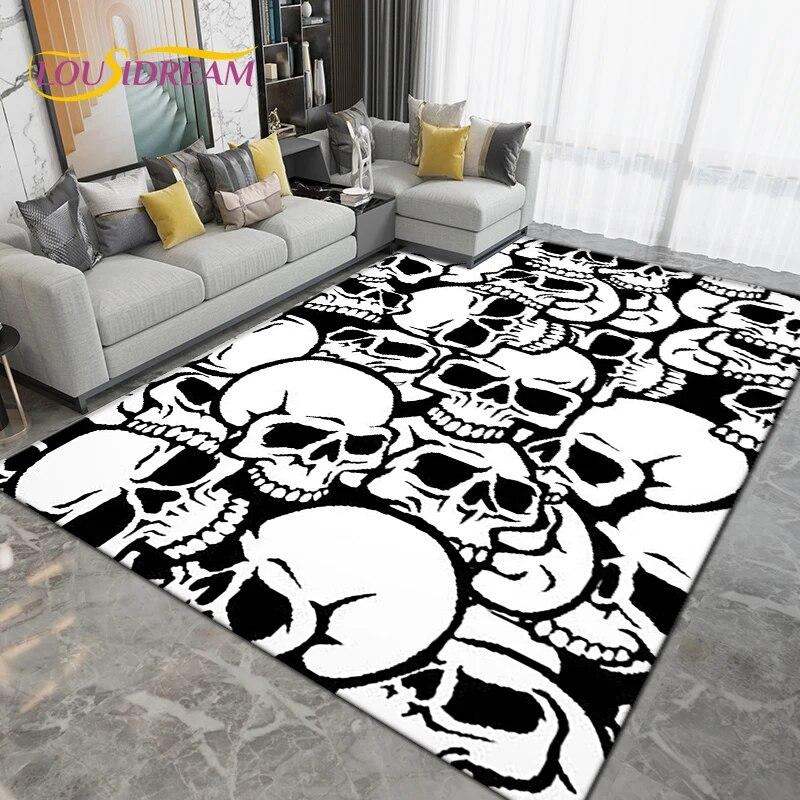 Gothic Witchcraft Skull Skräck Area Matta,Mattmatta för Vardagsrum Sovrumssoffa,Kök Badrum Dörrmatta Halkfri Golvmatta Present