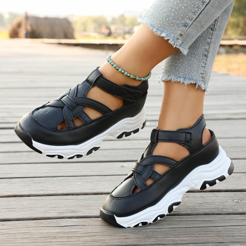 2026 Sports Sandals Summer New Round Toe Open Toe One Strap Platform Non-Slip Wear-Resistant Wedge Shoes