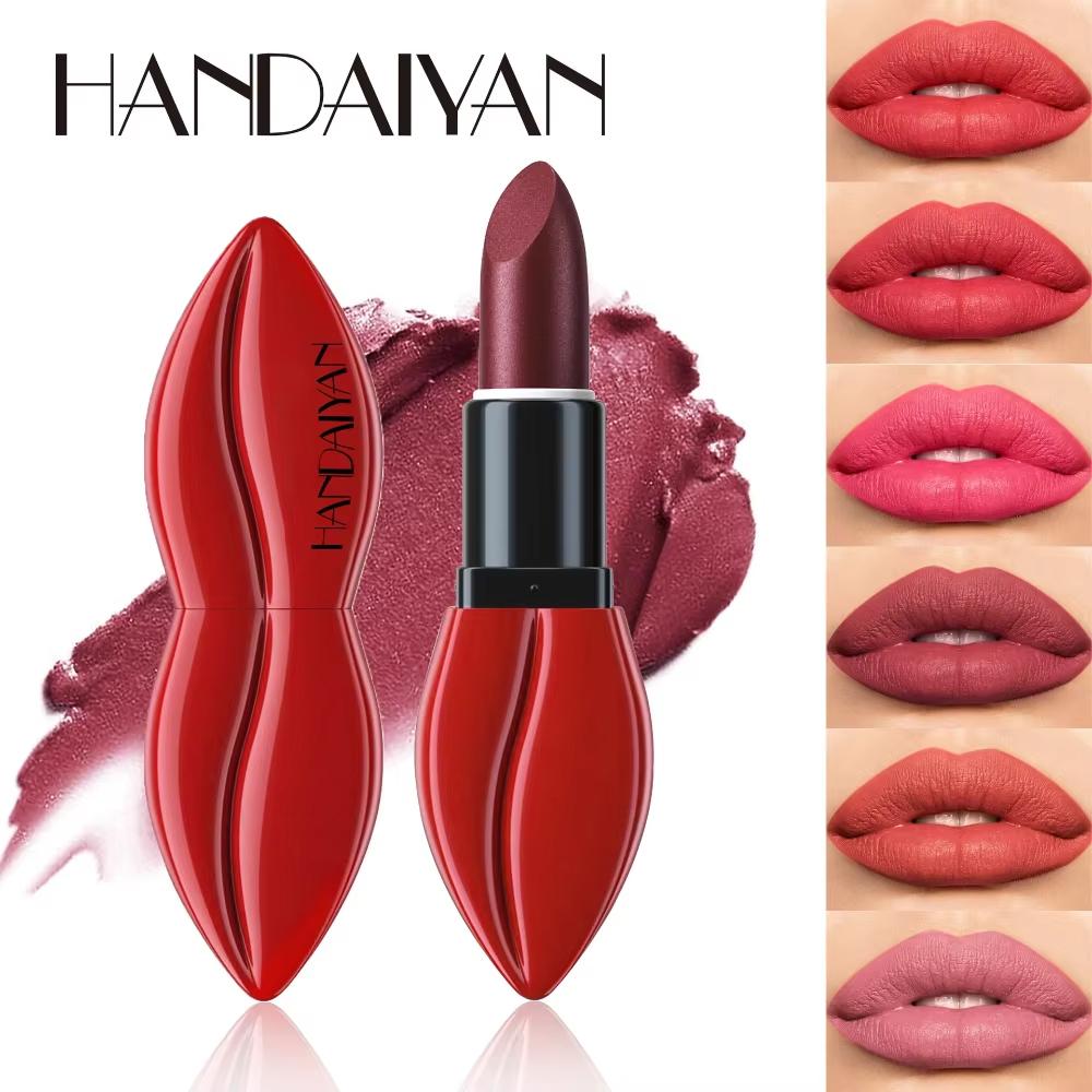 Rossetto Opaco 6 Colori Colori Pieni e Ricchi Idratazione Naturale Confortevole Texture Fine e Liscia Lunga Durata e Facile da Applicare