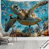 Ozeanleben Wandteppich Strand Dekoration Wandbehang Tropisches Meerestier Raum Hintergrund Große Größe Kunst