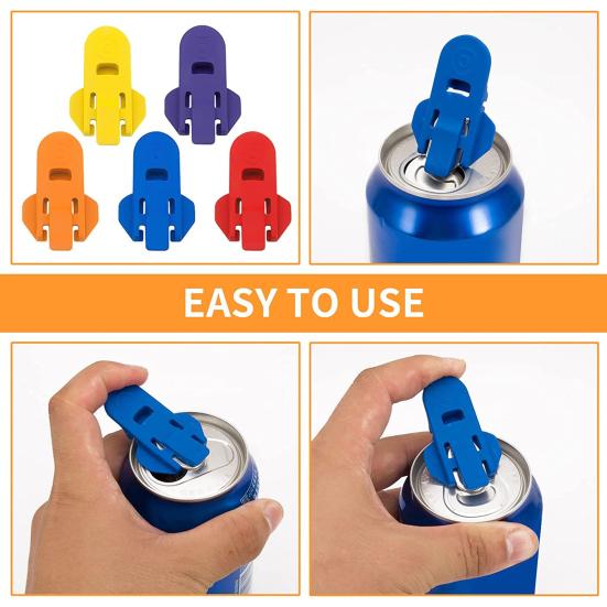 Manual Can Opener Colorful Drink Can Protector Cap Portable Beer Bottle Opener Dustproof Mini Coke Can Opener for Picnics BBQ Family Gatherings