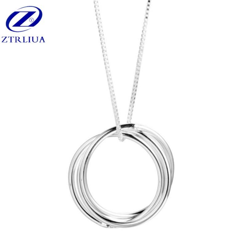 Personality Popular Fashion Temperament 925 Sterling Silver Jewelry Tricyclic Love Simple Clavicle Chain Pendant Necklaces XL129