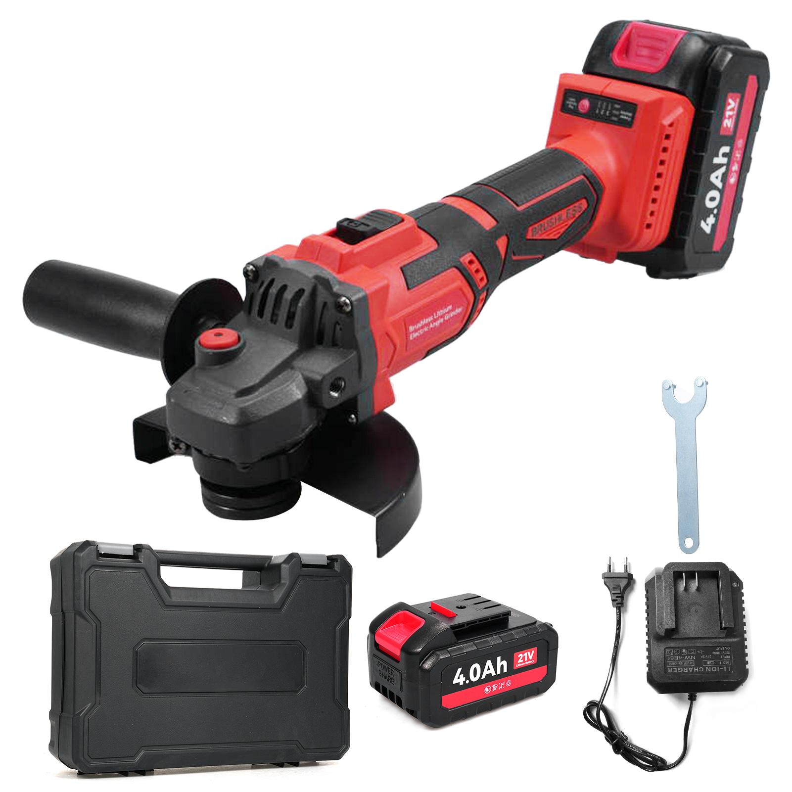 

Беспроводная угловая шлифовальная машина 21 В с 2 аккумуляторами 4,0 Ач и зарядным устройством EU Plug