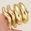 Vintage Hip Hop Cuff Bangles Punk Gold Color Geometric Spring Bangles For Women Irregular Bracelet Men Trendy Jewelry Gifts 2026