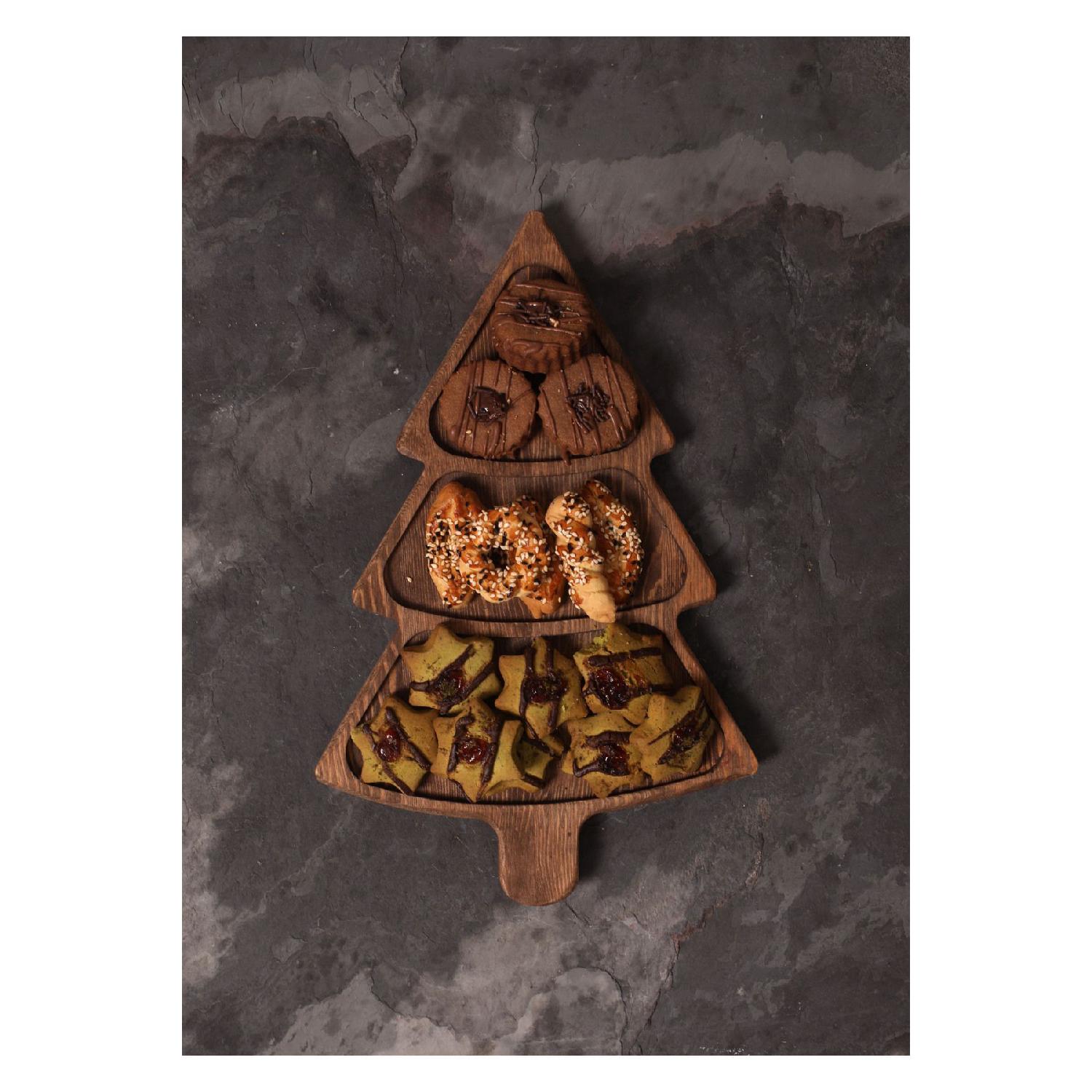 

New Year s Tree Natural Wooden Cheese And Presentation Plate