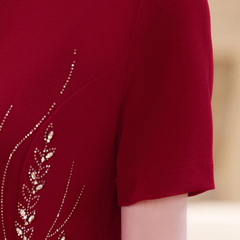 Elegant Chinese Cheongsam Short Sleeve Dress for Mothers