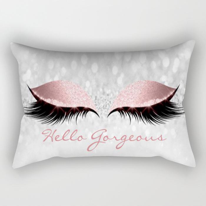 Eyelash Pillow Case European and American Fashion Sleep Waist Pillow Case Living Room Sofa Cushion Pillow Core