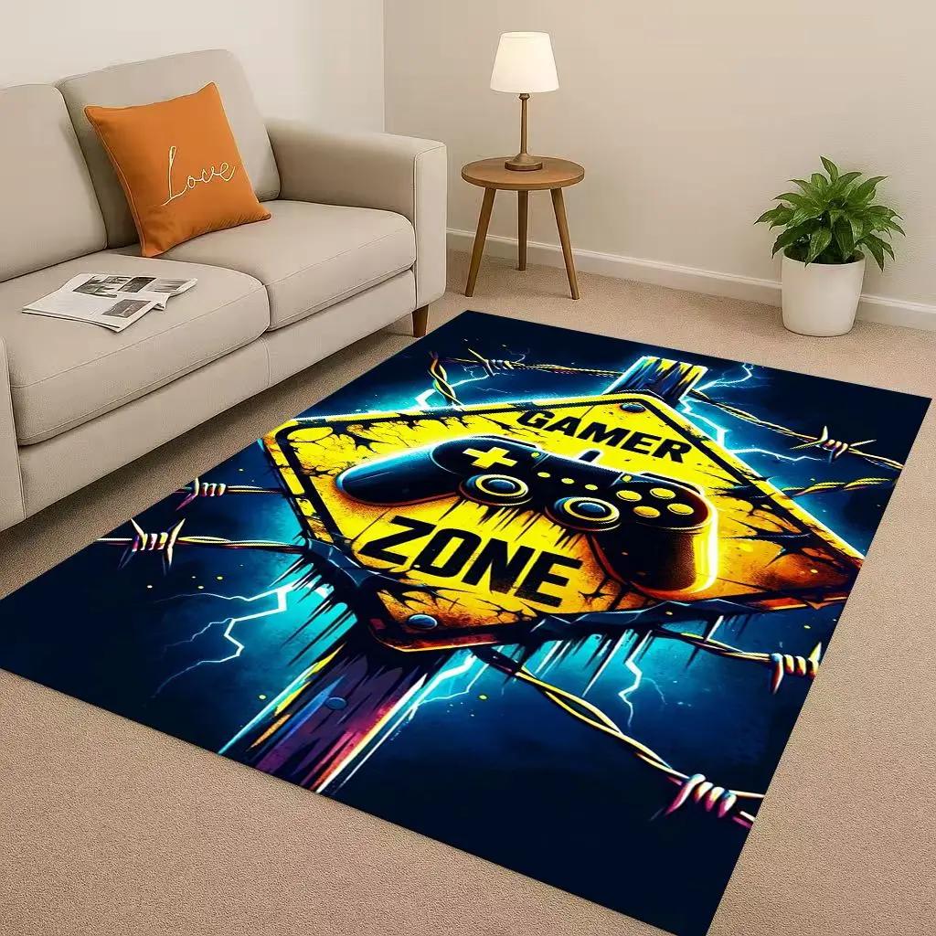 27 Style Game Zone Sign Gamer Controller Living Room Non-Slip Area Rug Carpet For Bedroom Kids Playroom Sofa,Home Decor Doormat