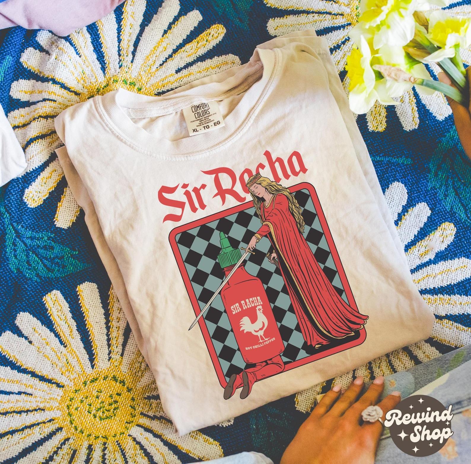 Medieval Sir Racha Comfort Colors Shirt, Sriracha Graphic Tees, Funny Meme Shirts, Funny Gift M