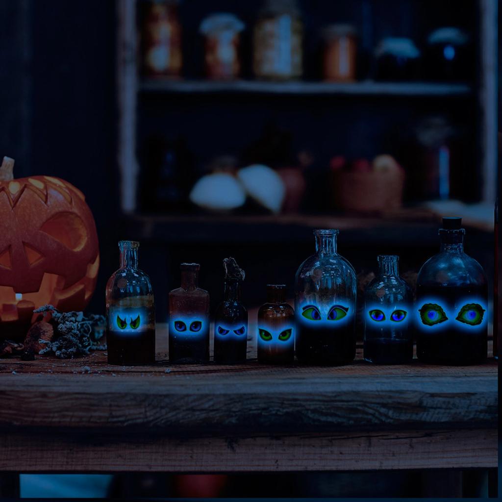 Glow In The Dark Halloween Peeking Eyes Self Adhesive Wall Stickers For Spooky Party Decorations PVC Material