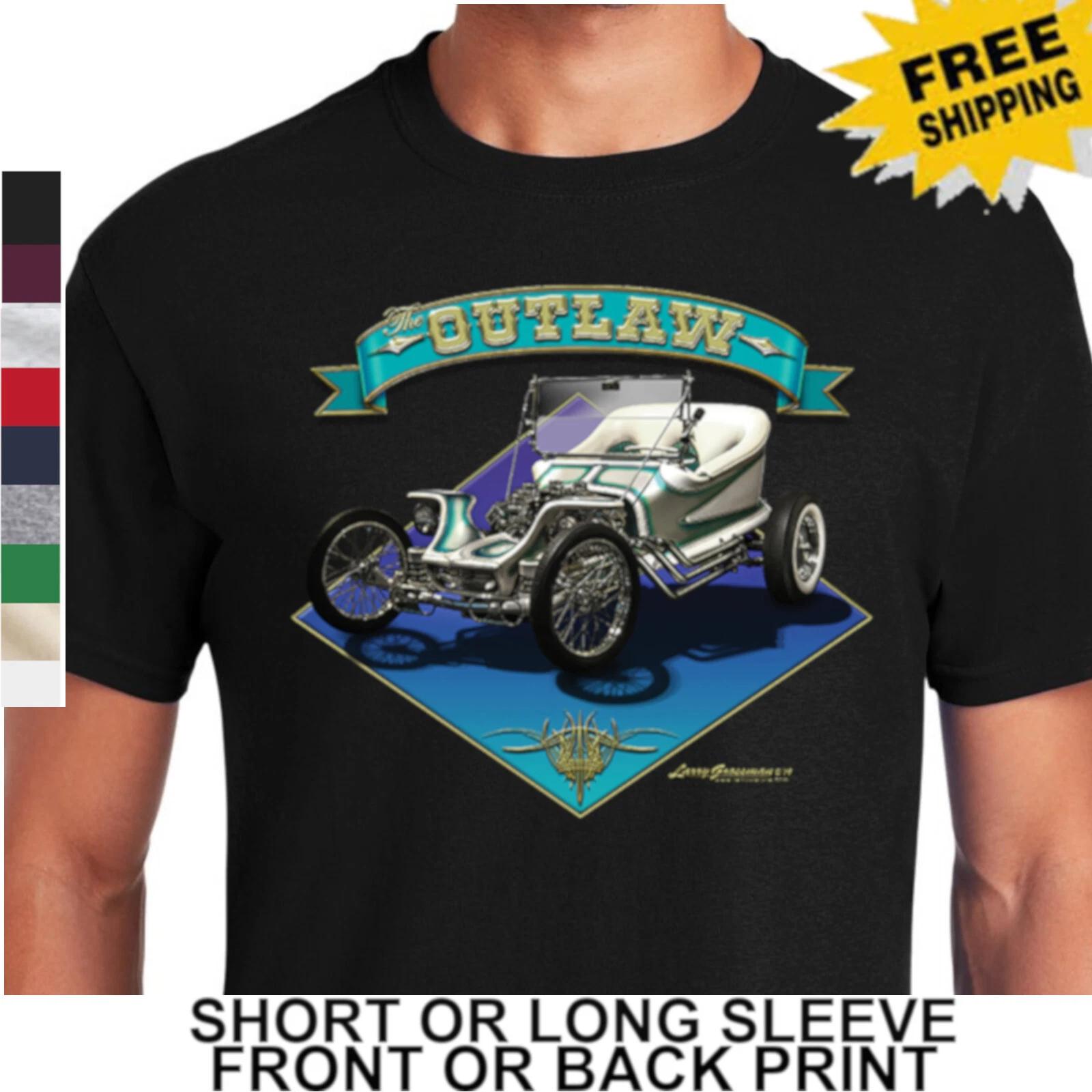 Outlaw Racing Hot Rod Antique T Bucket Roadster Coupe Muscle Car Mens T-Shirt XXL
