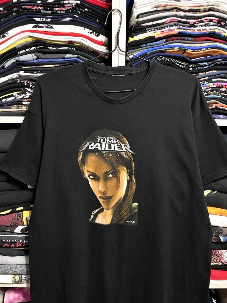 Vintage Y2K Lara Croft Tomb Raider Legend Video Game Promo T-Shirt Size L/XL
