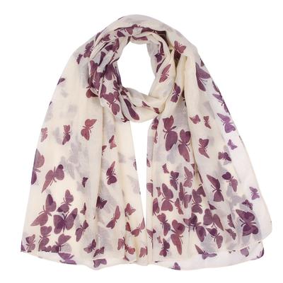 Printed Voile Scarf Insect Pattern Long Soft Shawl Fashionable Casual for Woman