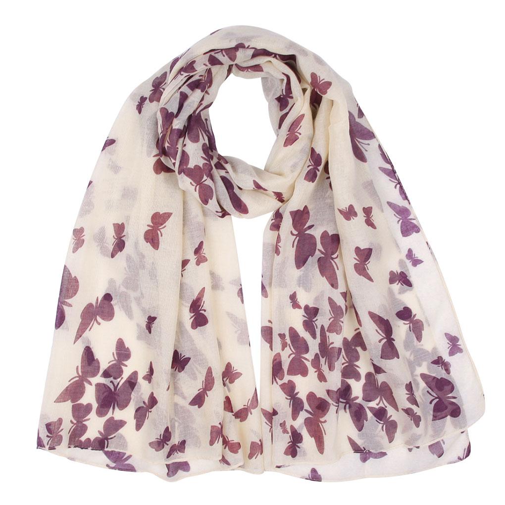 

Принтованный вуалевый шарф с узором насекомых, длинная мягкая шаль, модный повседневный для женщины