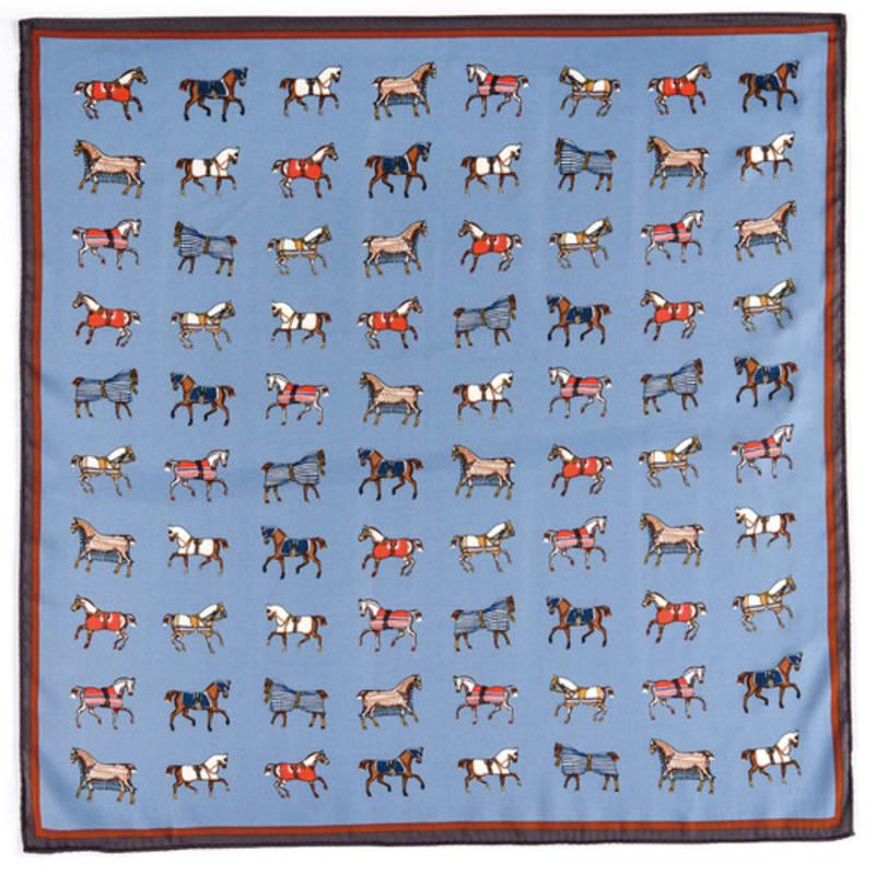 DOYOUKNOWMC ALL SEASON Mini Horse Print Blue Petite Scarf