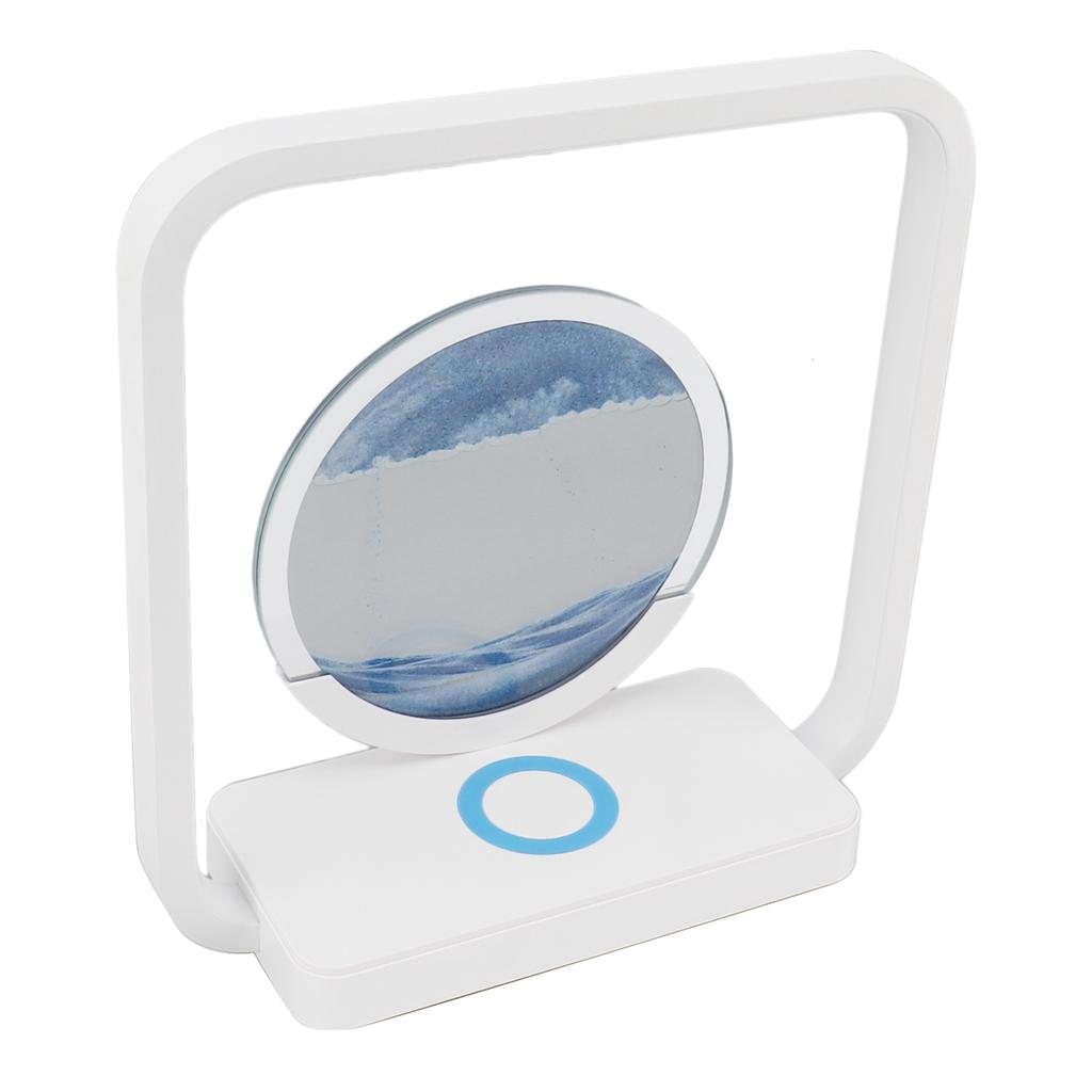 Moving Sand Art Decor Lamp with Wireless Phone Charger USB Powered 3D Liquid Motion Hourglass Touch