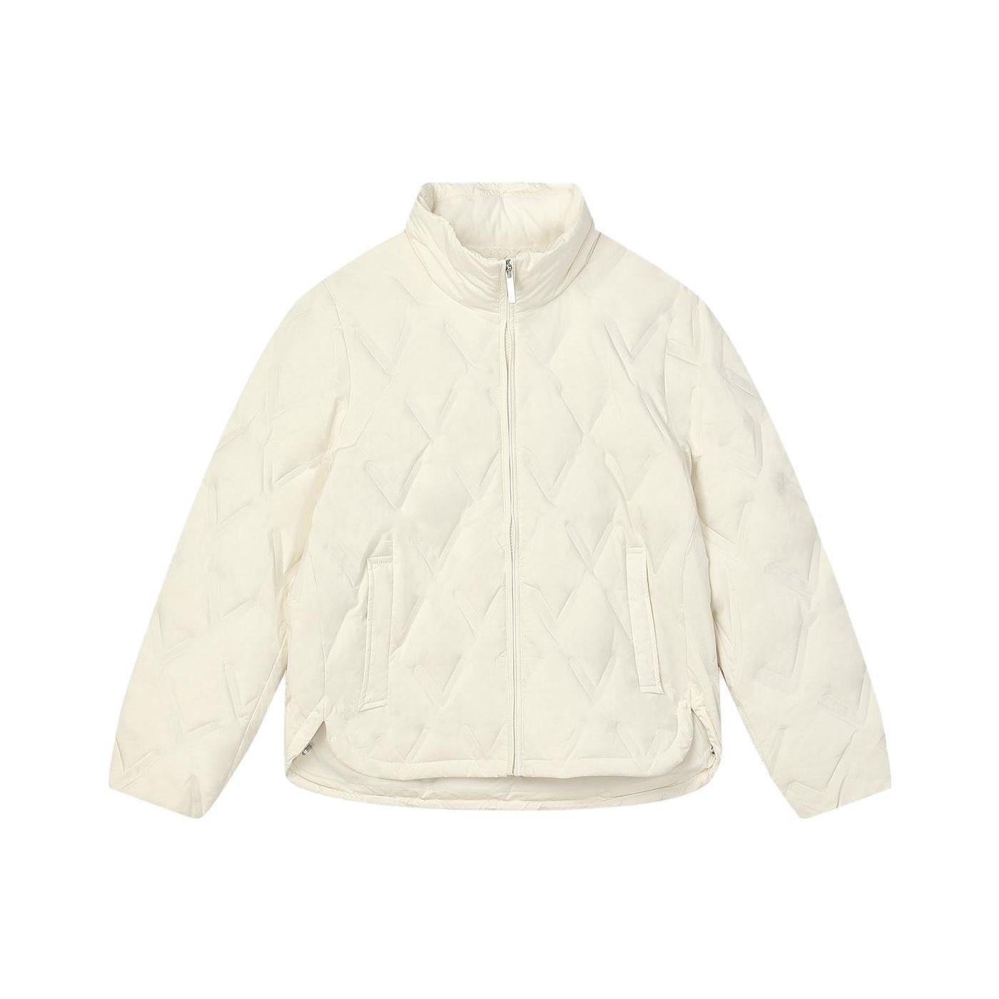 

FILA Emerald Solid Color Casual Loose Stand Collar Thin Down Jacket Women Jacket Mist-Lotus-White F11W344927F-IV XL