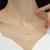 Fashion Full Crystal Cartoon Swan Pendant Necklace for Women Charm Gold Color Stainless Steel Zircon Chokers Jewelry