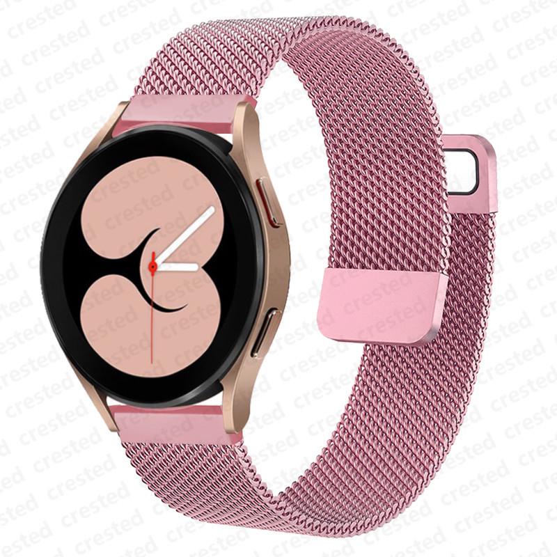 Compatible with Samsung Universal Watch45 & Huawei Watch3: Two-Section Milanese Stainless Steel Band, 20/22mm