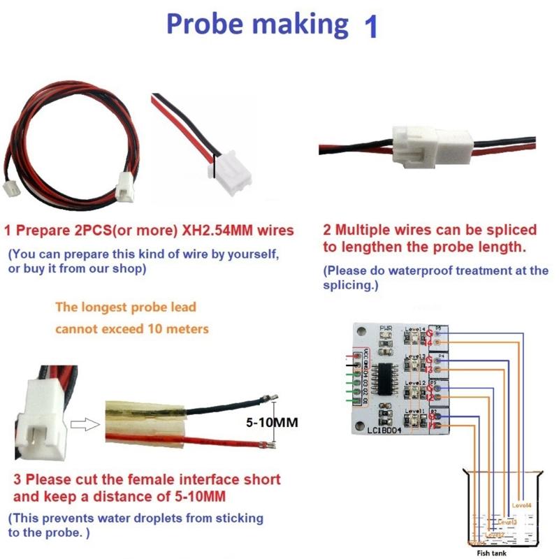Water Level Indicator Board with 4Digital Display and Control for Liquid Sensors Easy to Install  ABS Material