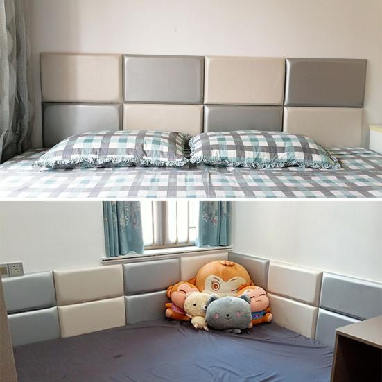 Wall Protector Anti-scratch Mute Self-adhesive Bedroom Headboard Bedside Cloth Cushion Tatami Decor for Kindergarten