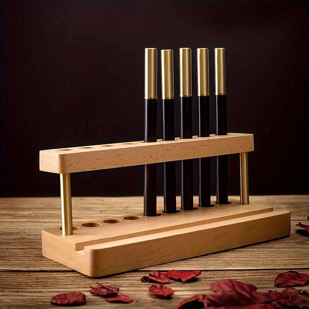 Multifunction Walnut Pens Holder 9/15 Slots Toothbrush Holder  Desktop Ornaments