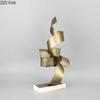 Creative Golden Streamer Marble Base Metal Statue Modern Design Living Room Furnishings Sculpture Desk Decoration Ornaments