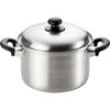 Wahei Freiz EM-8125, 22cm Tsubame-san Induction Cookware Compatible Triple-Layered Steel Pot, Silver