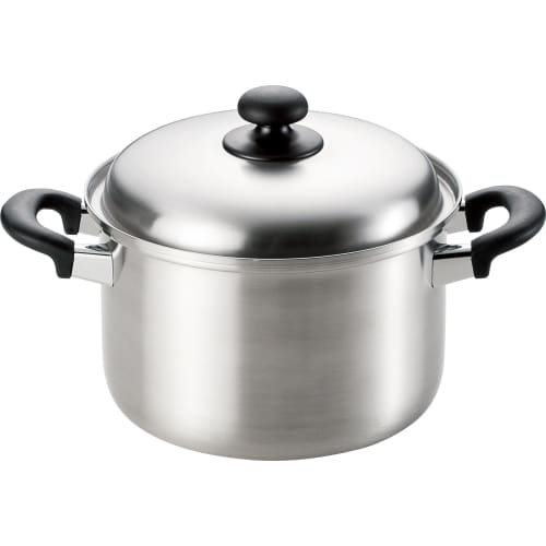 Wahei Freiz EM-8125, 22cm Tsubame-san Induction Cookware Compatible Triple-Layered Steel Pot, Silver