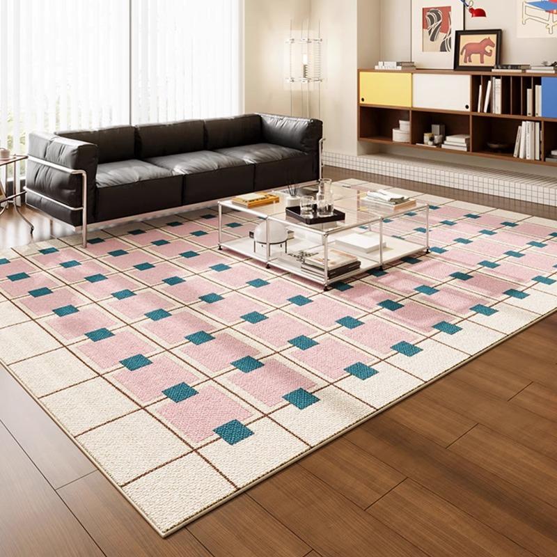 

Artistic Blue Living Room Carpet Colorful Dopamine Light Luxury High-end Sofa Coffee Table Floor Mat Large Area Bedroom Soft Mat 50X80cm