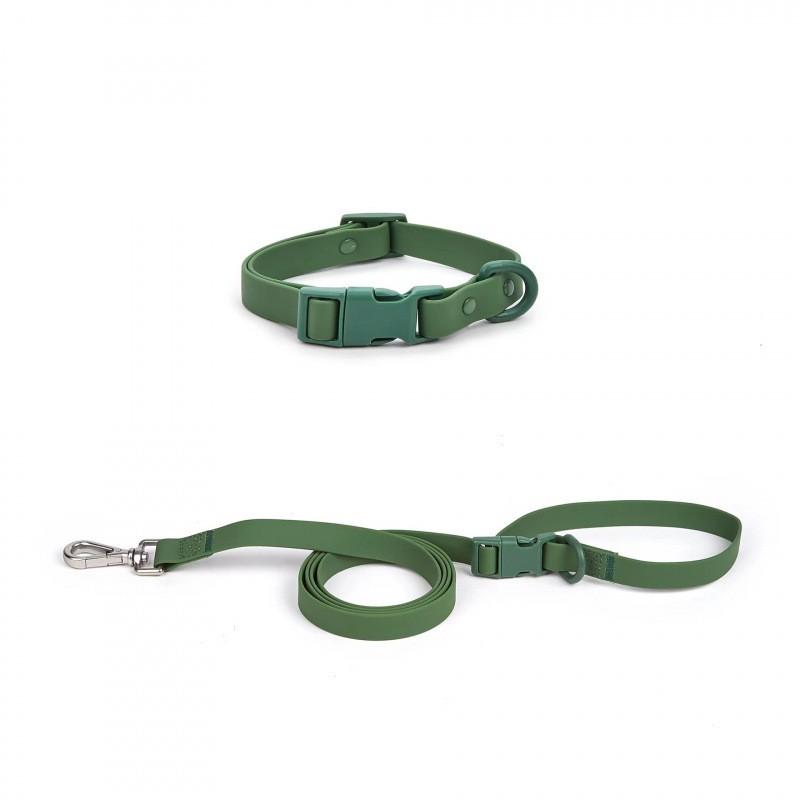 Macaron Color PVC Dog Collar Leash Set Waterproof Soft Pet Small Medium Large Dogs