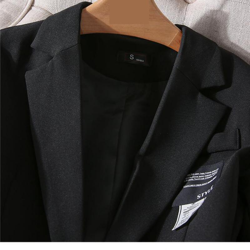 Nové podzimní korejské volné dámské blejzry s dlouhým rukávem Office Lady Plus velikost 3xl černé oblečení