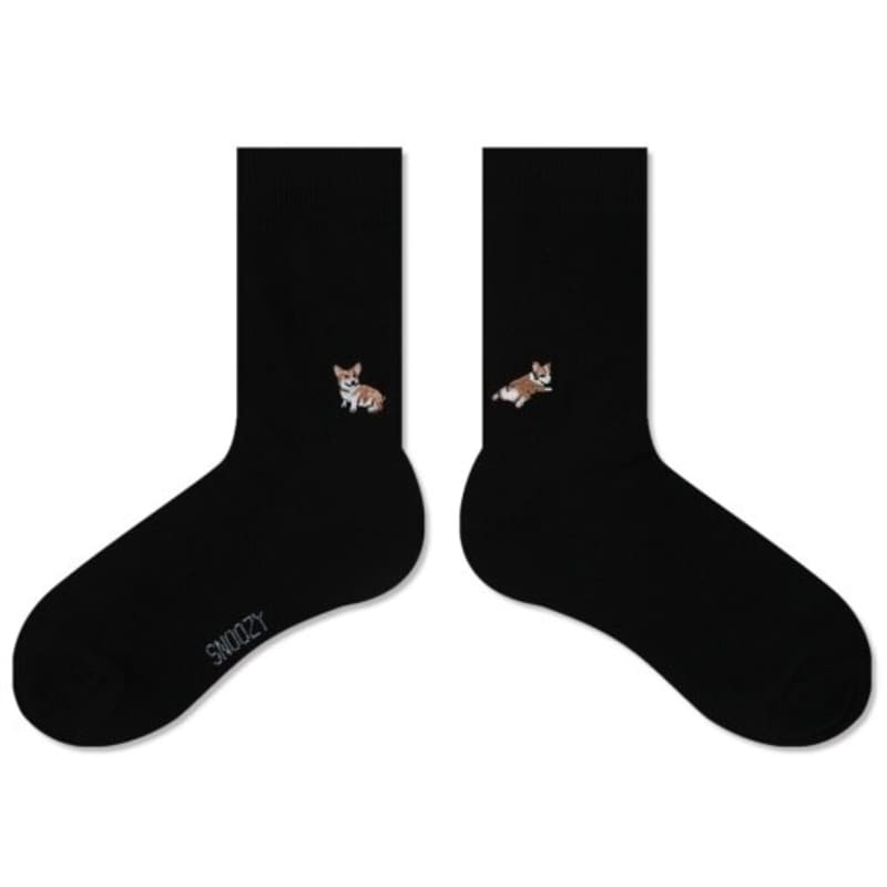 SNOOZY EM-Black (Welsh Corgi 2)