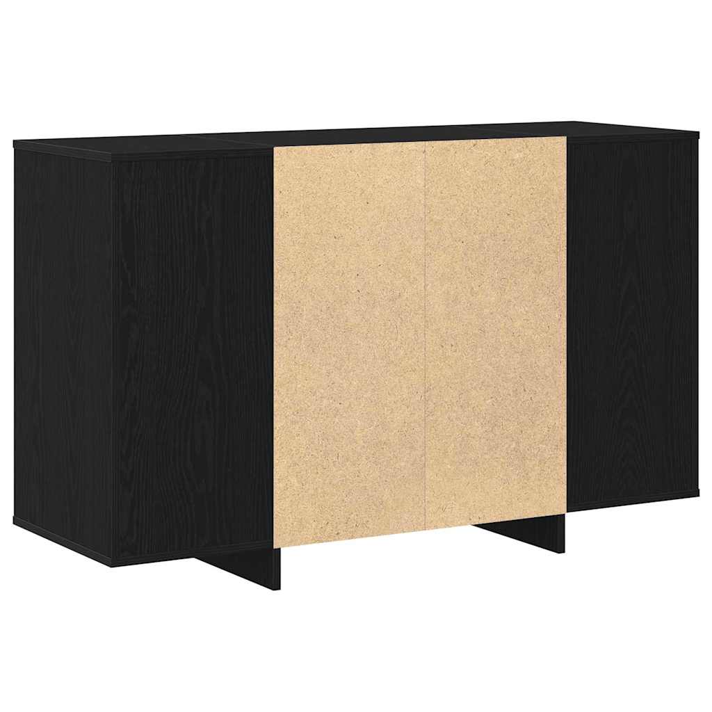 Sideboard In Black Oak Look 120 X 41 X 75 Cm Particleboard