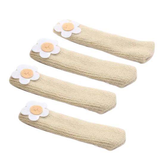 4 Pcs Knitted Chair Leg Covers Elastic Furniture Leg Protectors Non Slip Table Feet Covers Chair Leg Booties for Floor Protection Reduce Friction