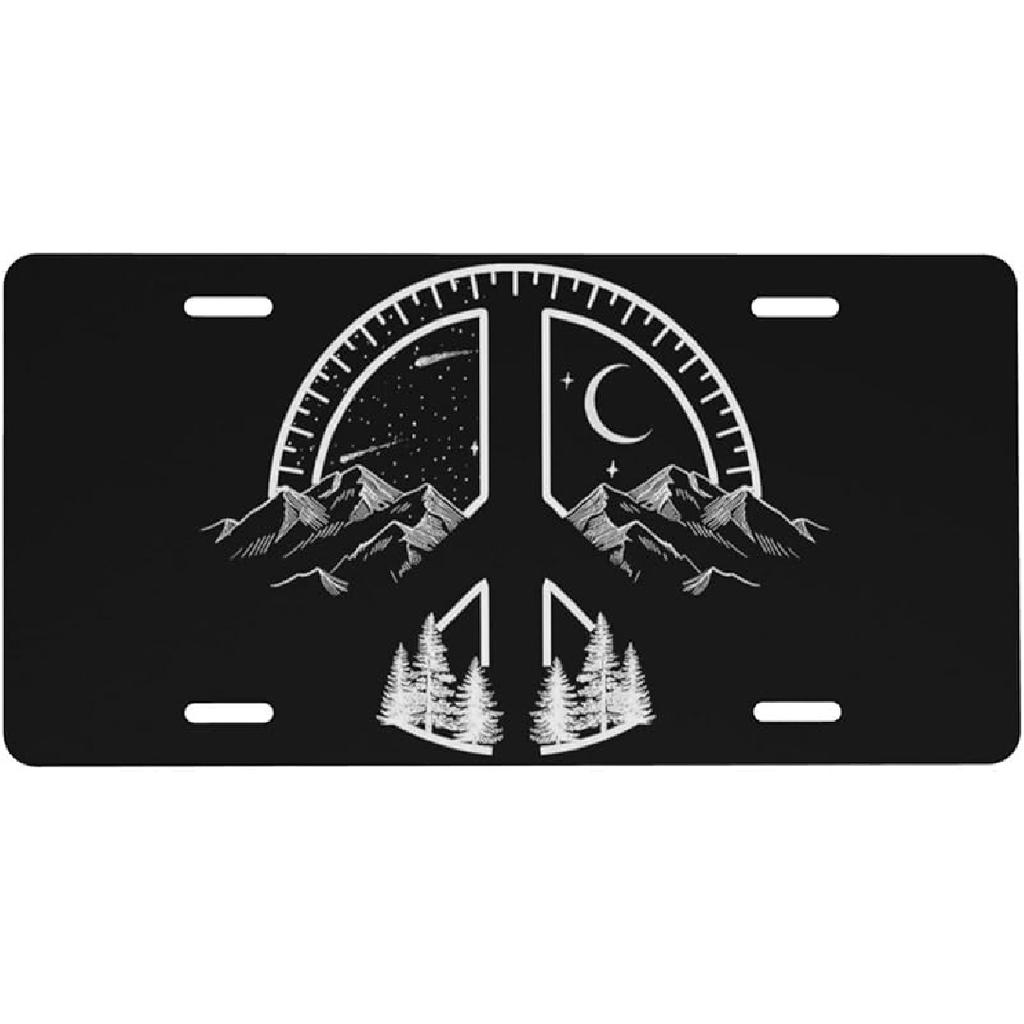 Retro Cowboy Grey Black American Flag Aluminum License Plate 6 X 12 Inch Metal Car Front License Plate Cover Car Decor Accessory Novelty Vanity