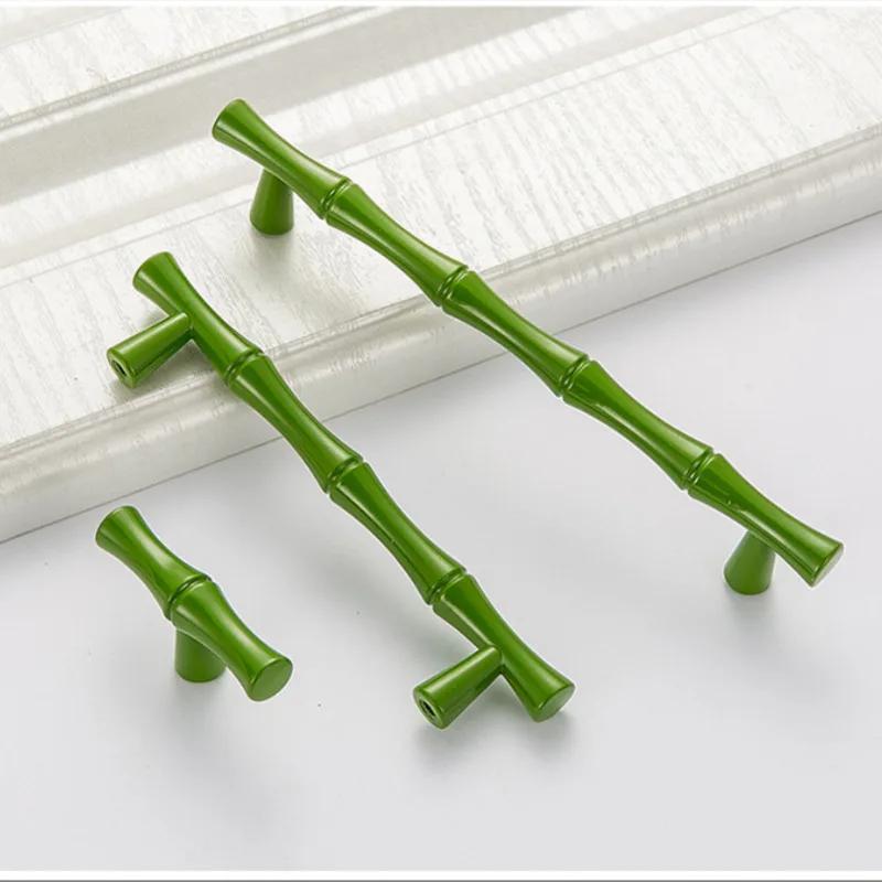 96mm/128mm Bamboo Style Furniture Hardware Handle Kitchen Cabinets Sliding Door Knob Drawer Wardrobe Cupboard Push Pulls Handles