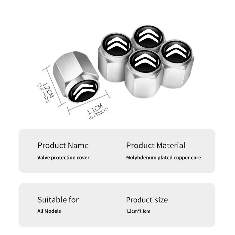 For Citroen Car Tire Valve Cover Wheel Protection Dust Caps Car Accessories C4 C3 C5 C1 C2 C6 VTS C4L DS3 DS4 DS5 Grand Berlingo